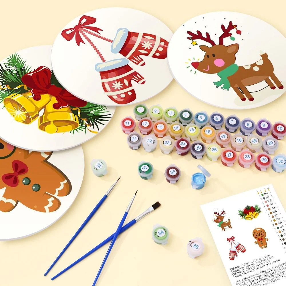 Paint by numbers 20cm Placemats (4 pieces) - Christmas Theme 1 - Image 2