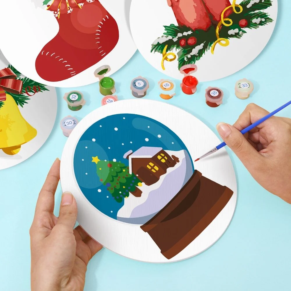 Paint by numbers 20cm Placemats (4 pieces) - Christmas Theme 2 - Image 4