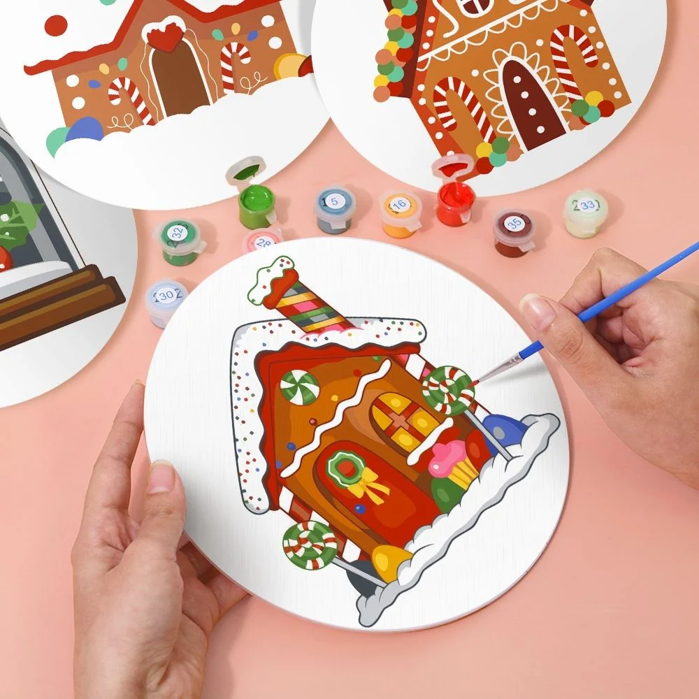 Paint by numbers 20cm Placemats (4 pieces) - Gingerbread House - Image 4