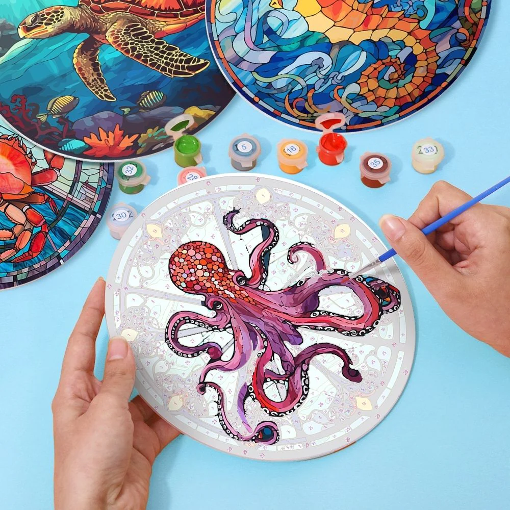 Paint by numbers 20cm Placemats (4 pieces) - Ocean Creatures - Image 4