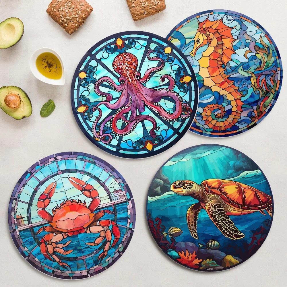 Paint by numbers 20cm Placemats (4 pieces) - Ocean Creatures - Image 6