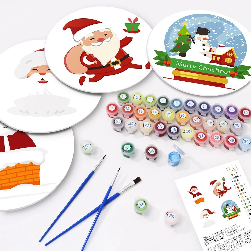 Paint by numbers 20cm Placemats (4 pieces) - Santa Claus - Image 2