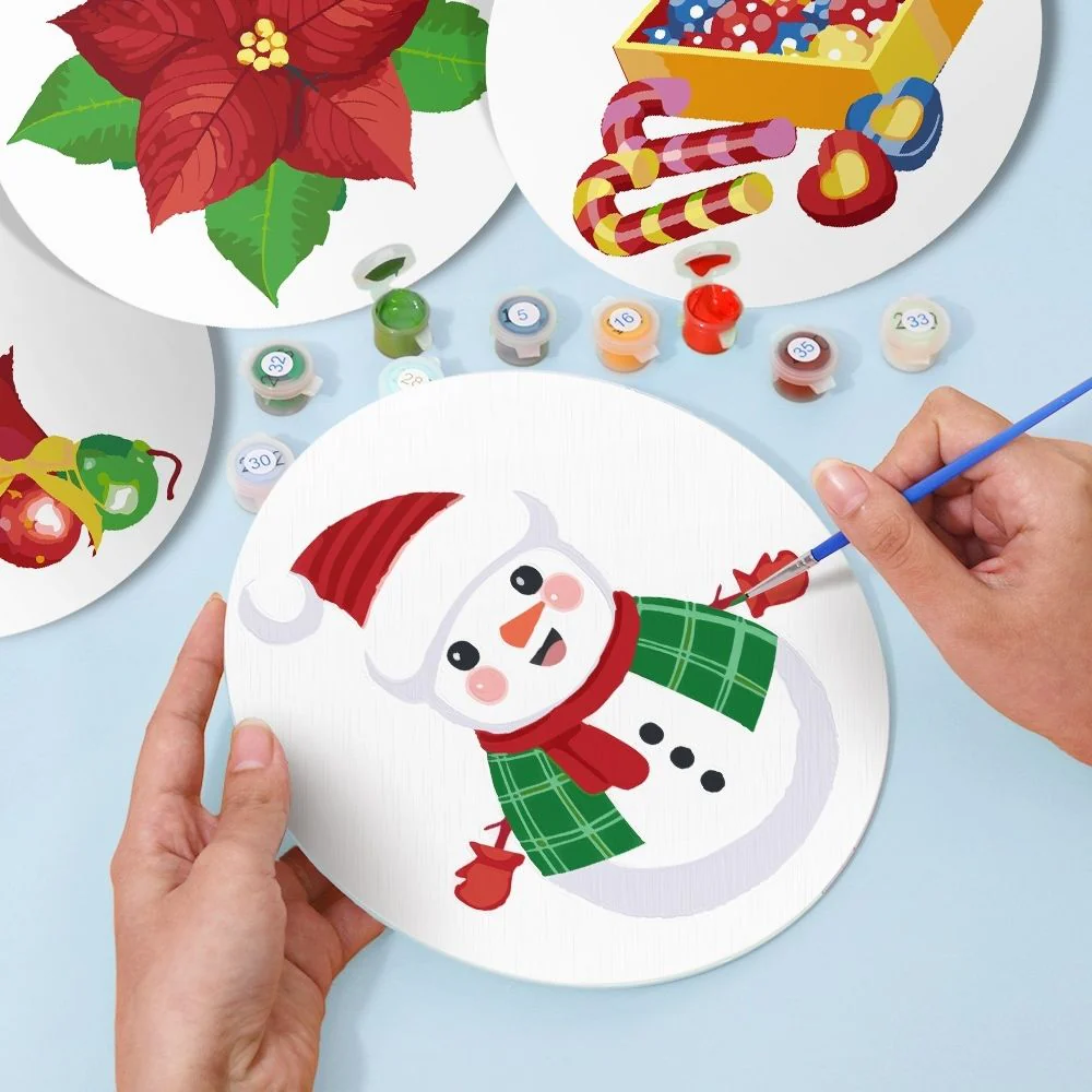 Paint by numbers 20cm Placemats (4 pieces) - Snowman - Image 4