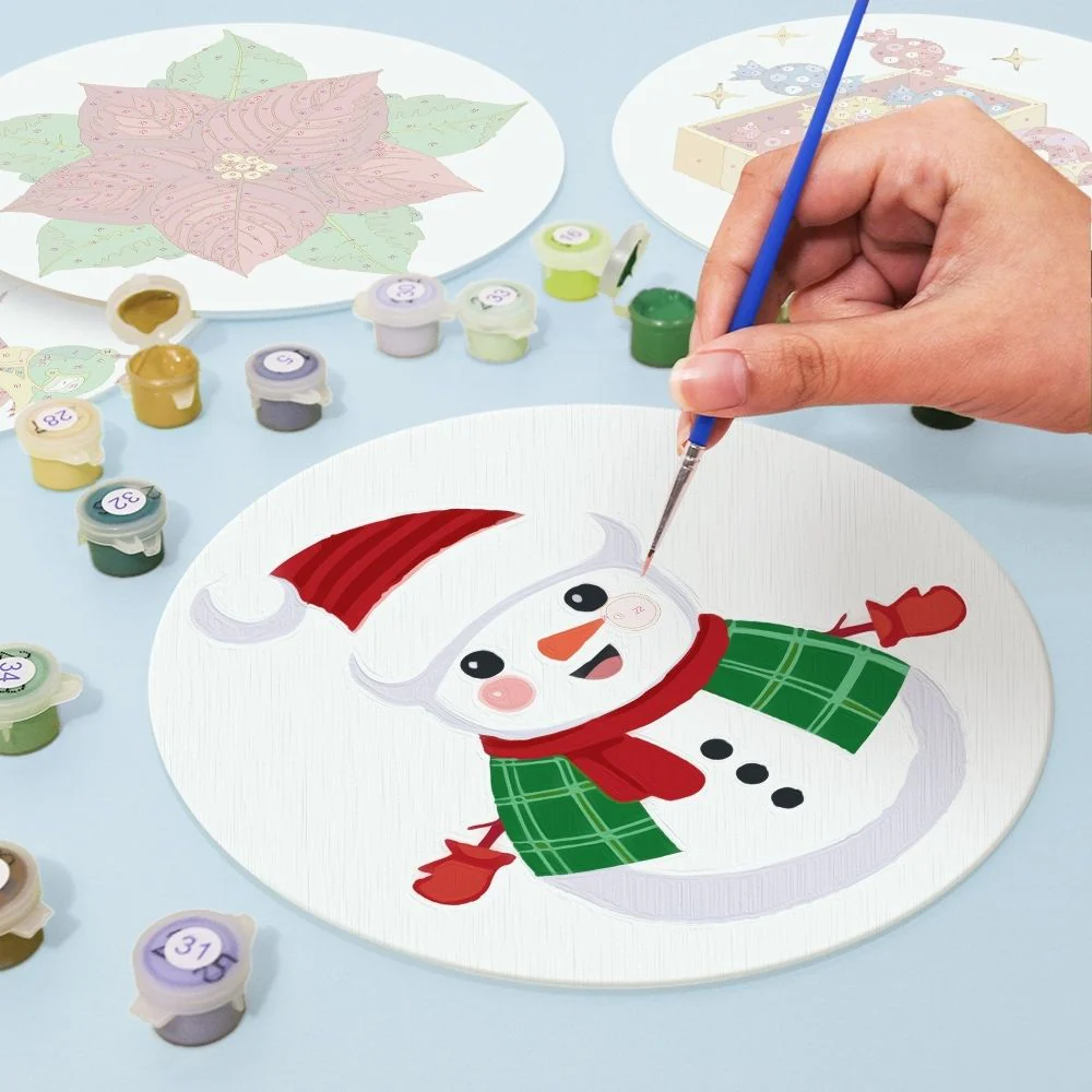 Paint by numbers 20cm Placemats (4 pieces) - Snowman - Image 7