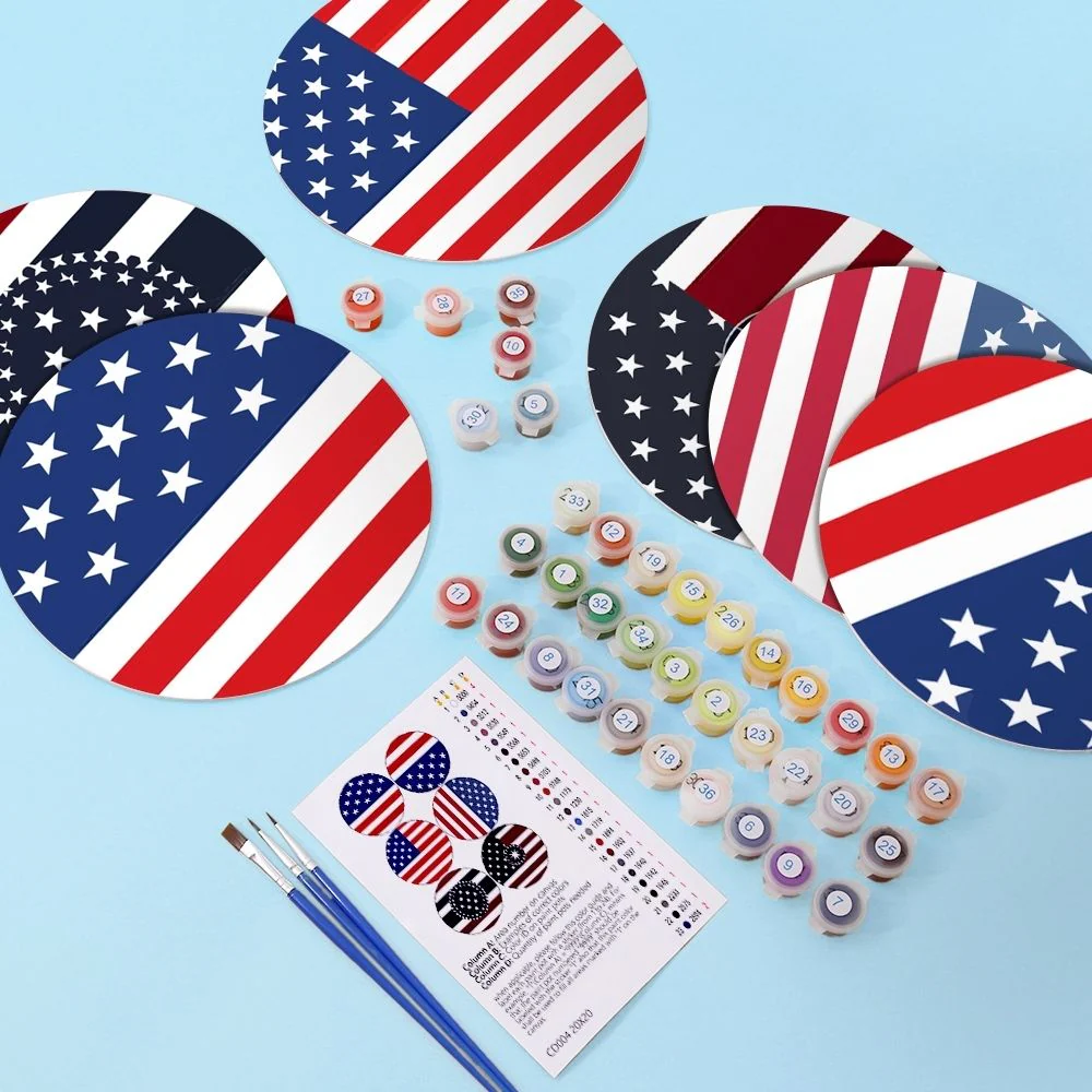 Paint by numbers 20cm Placemats (6 pieces) - American Flag - Image 11