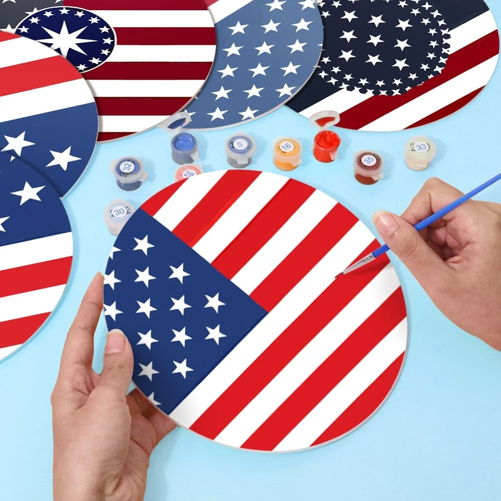 Paint by numbers 20cm Placemats (6 pieces) - American Flag - Image 4