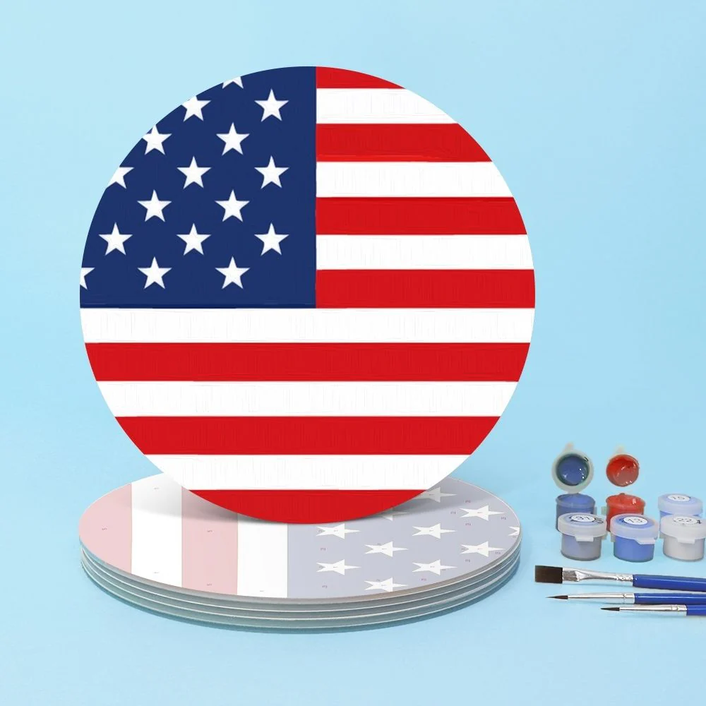 Paint by numbers 20cm Placemats (6 pieces) - American Flag - Image 5