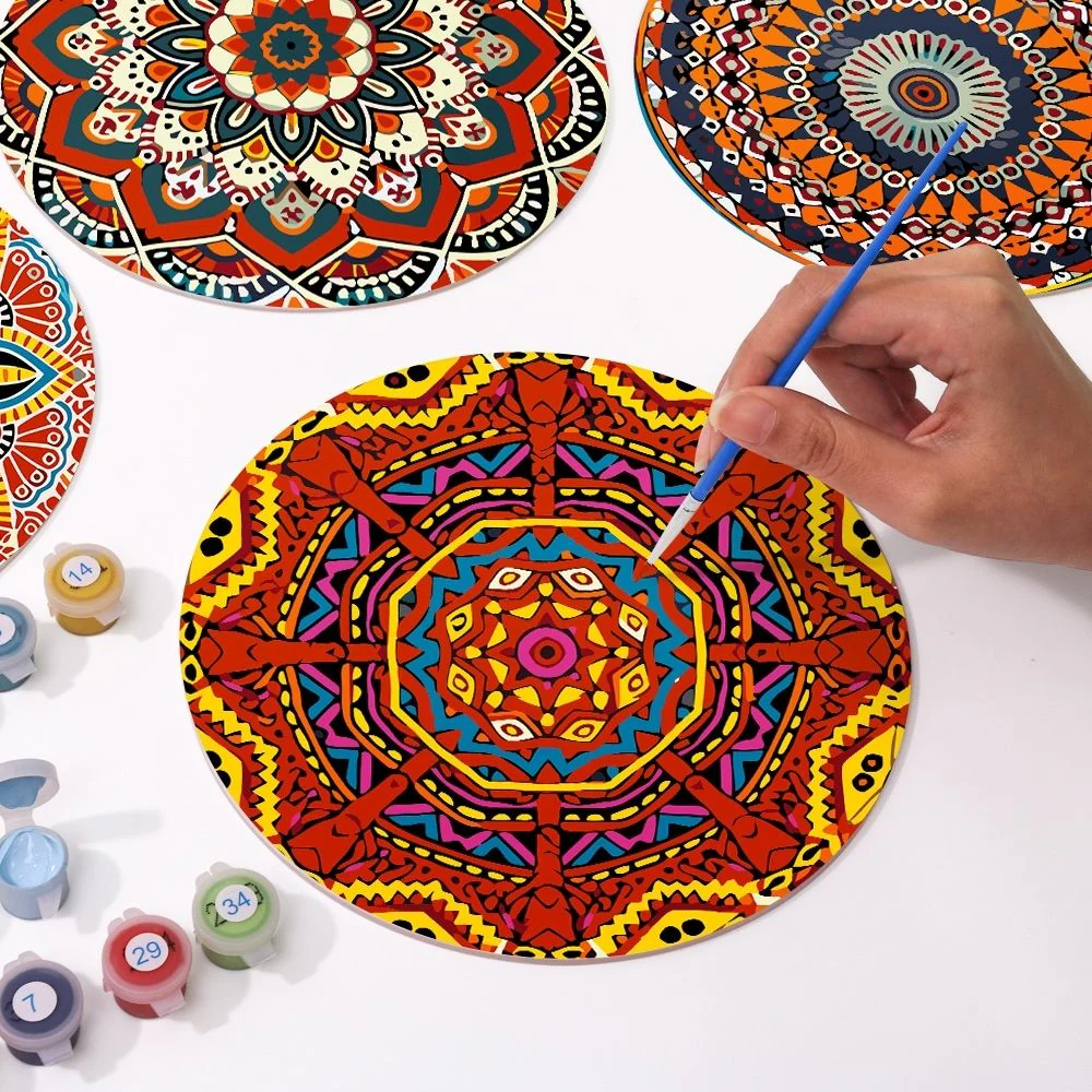 Paint by numbers 20cm Placemats (6 pieces) - Bohemian Mandala Round - Image 6