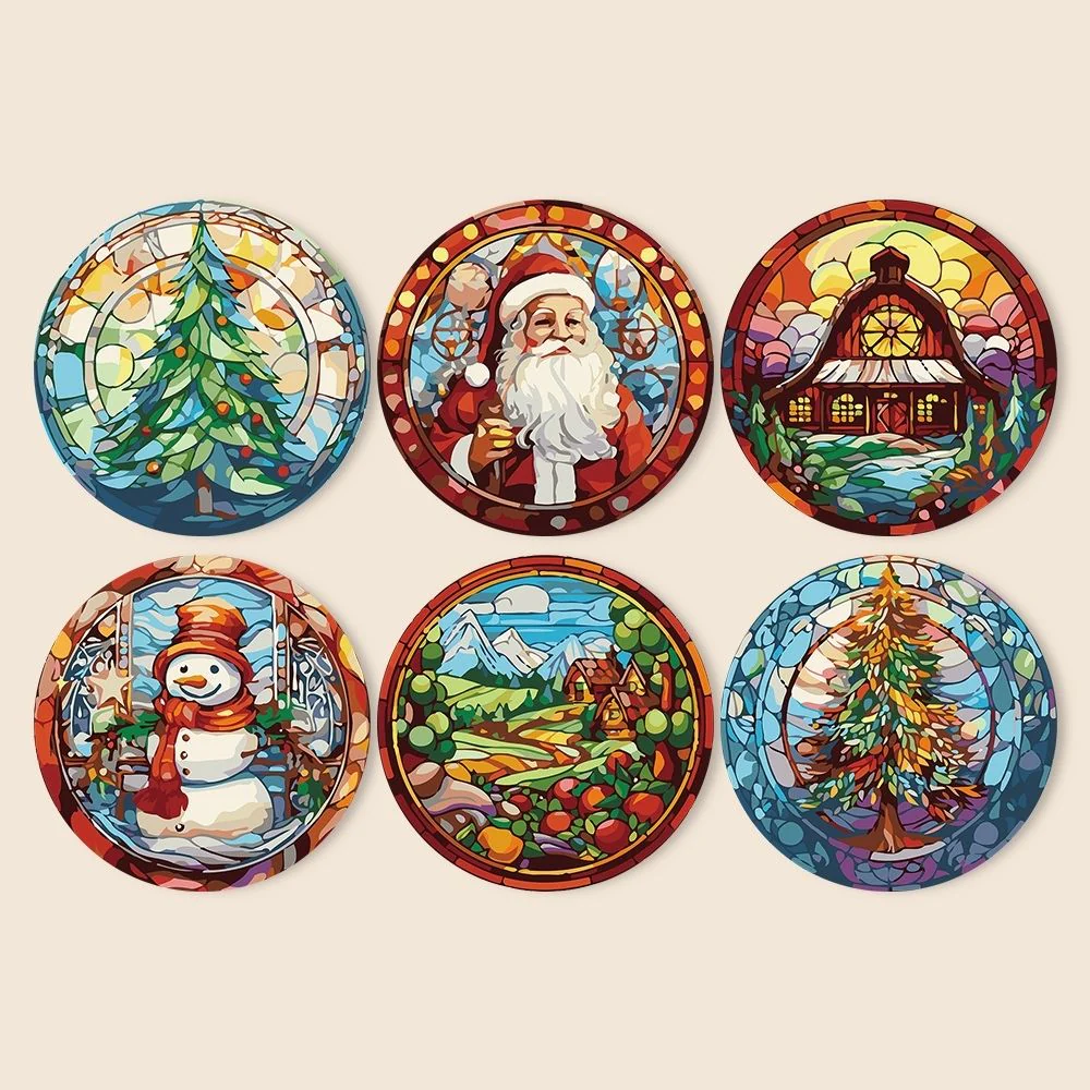 Paint by numbers 20cm Placemats (6 pieces) - Creative Christmas Gift
