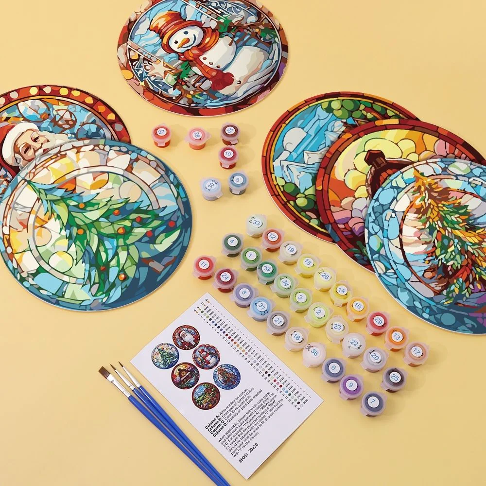 Paint by numbers 20cm Placemats (6 pieces) - Creative Christmas Gift - Image 11