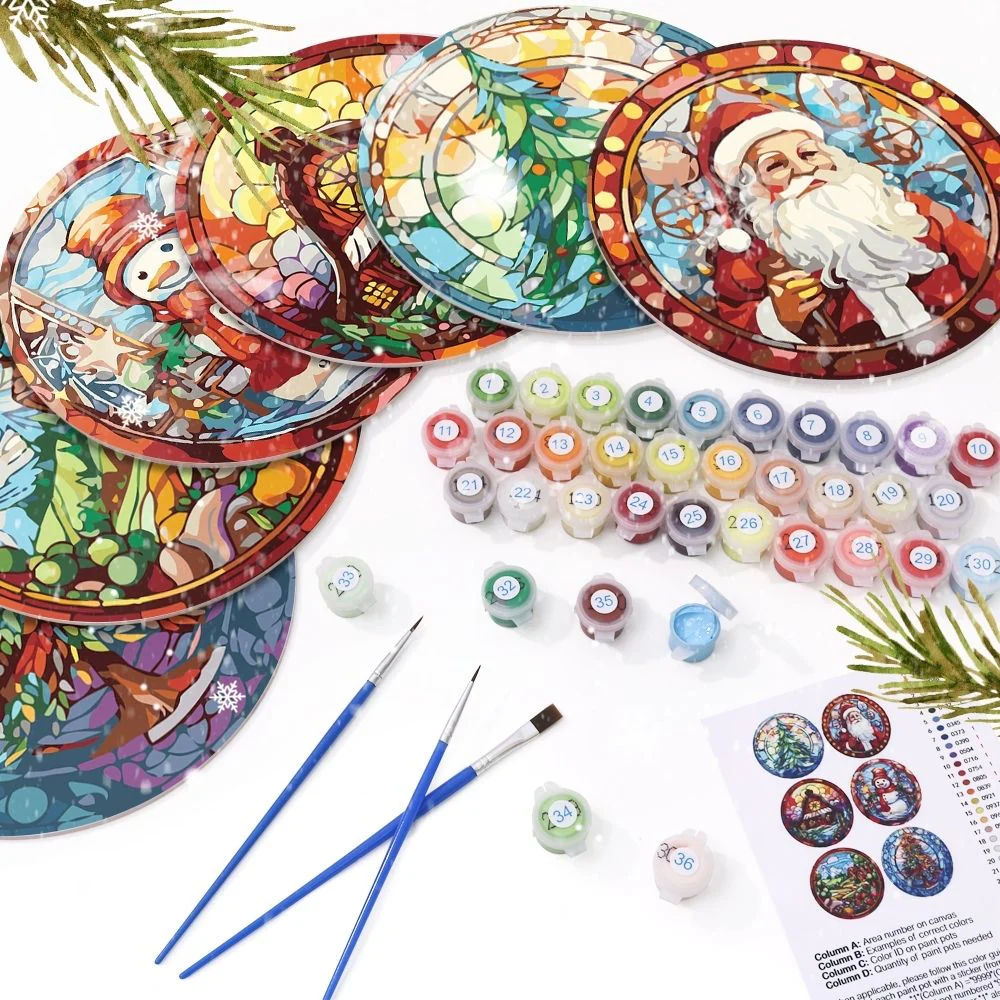 Paint by numbers 20cm Placemats (6 pieces) - Creative Christmas Gift - Image 2