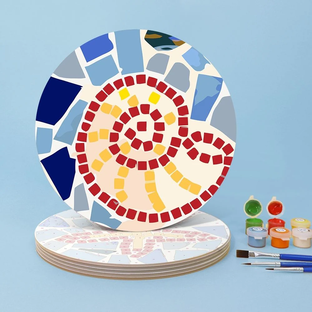 Paint by numbers 20cm Placemats (6 pieces) - Decorative Geometric Pattern - Image 5
