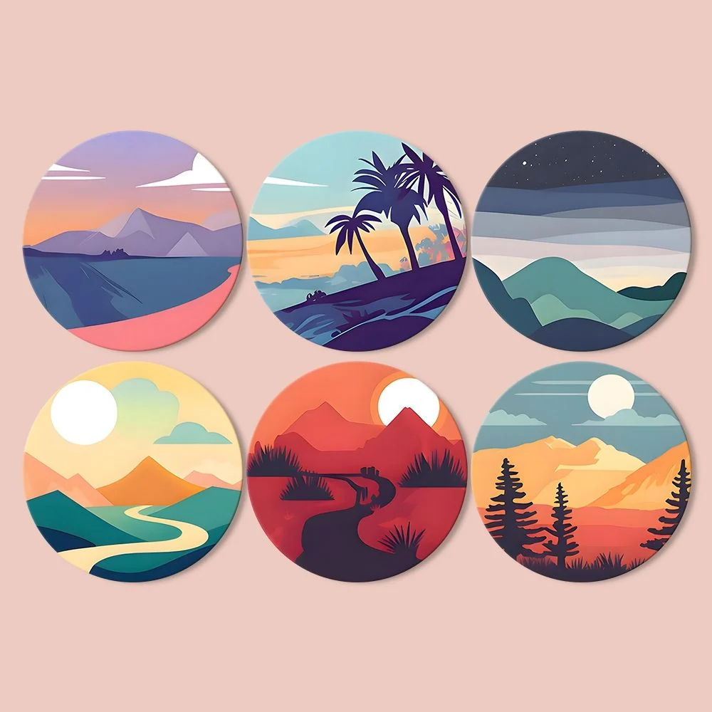 Paint by numbers 20cm Placemats (6 pieces) - Nature Vista