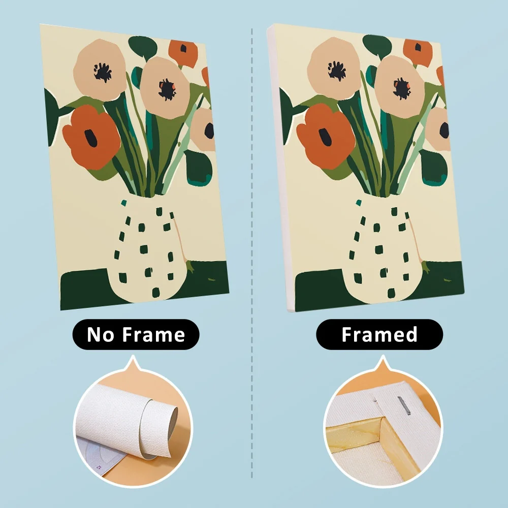 Mini Paint by numbers 15x20cm (6 pieces) - Abstract Floral Vases - Image 8