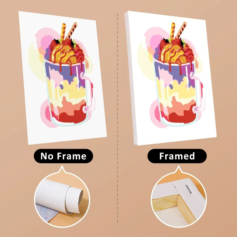 Mini Paint by numbers 15x20cm (6 pieces) - Colorful Milkshakes - Image 8