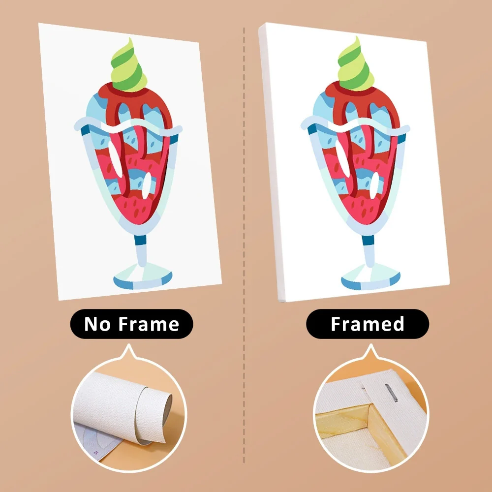Mini Paint by numbers 15x20cm (6 pieces) - Ice Cream Sundaes - Image 8