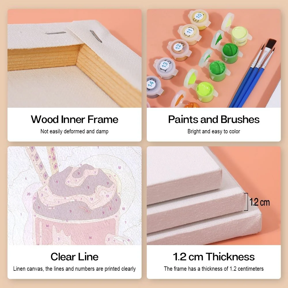 Mini Paint by numbers 15x20cm (6 pieces) - Milkshakes - Image 9