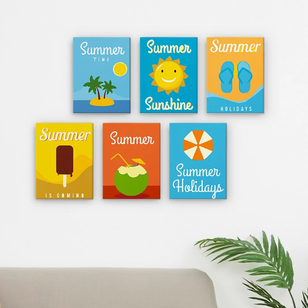 Mini Paint by numbers 15x20cm (6 pieces) - Summer Holiday Posters - Image 3