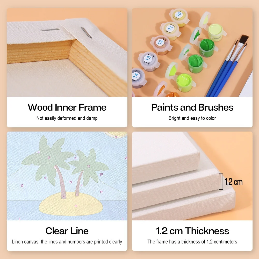 Mini Paint by numbers 15x20cm (6 pieces) - Summer Holiday Posters - Image 9