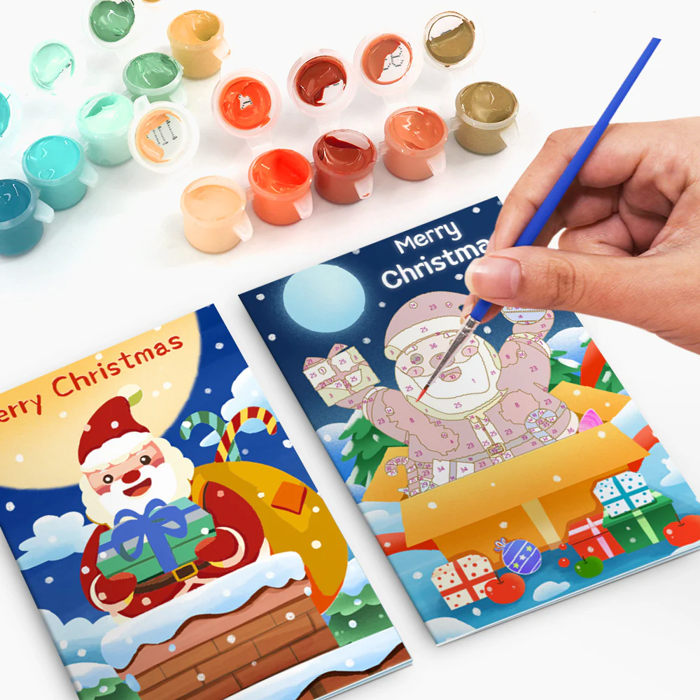 Paint by numbers 6 Pack DIY Christmas Cards - Series 2 - Image 2
