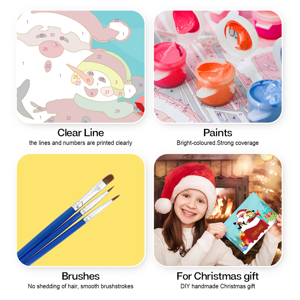 Paint by numbers 6 Pack DIY Christmas Cards - Series 4 - Image 11