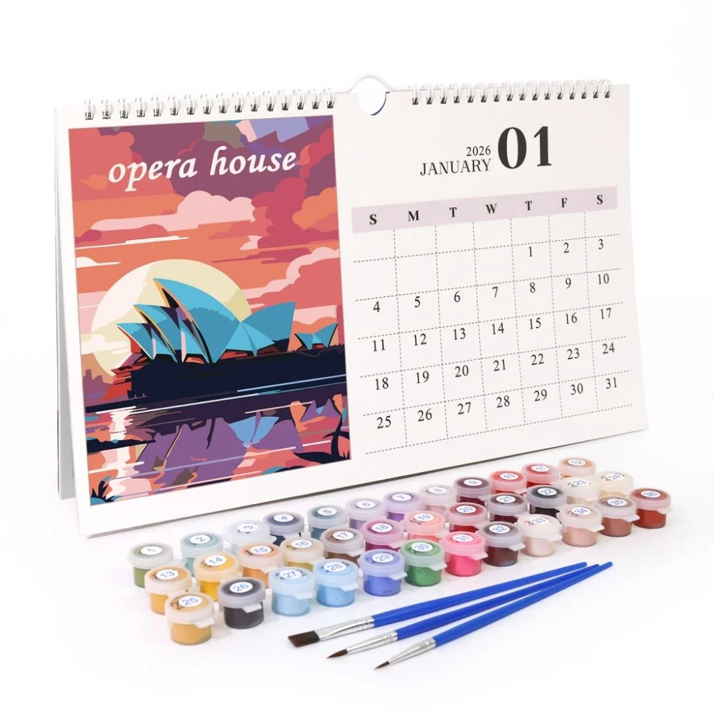 Paint by Numbers Calendar 2026 - Famous Landmarks