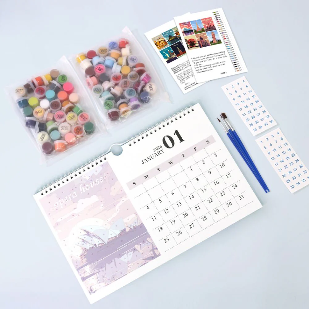 Paint by Numbers Calendar 2026 - Famous Landmarks - Image 9
