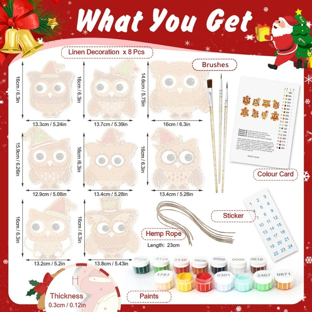Paint by Numbers Christmas Decorations - Christmas Forest Friends Kit - Image 12