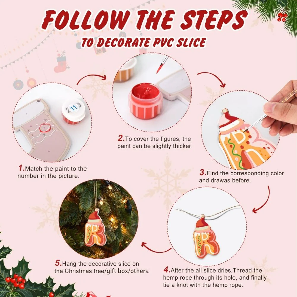 Paint by Numbers Christmas Decorations - Gingerbread Dreams Kit - Image 9