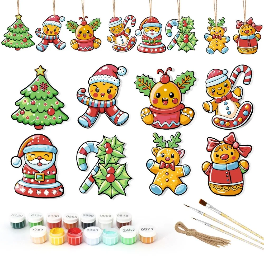 Paint by Numbers Christmas Decorations - Holly Berry Wreath Kit - Image 4