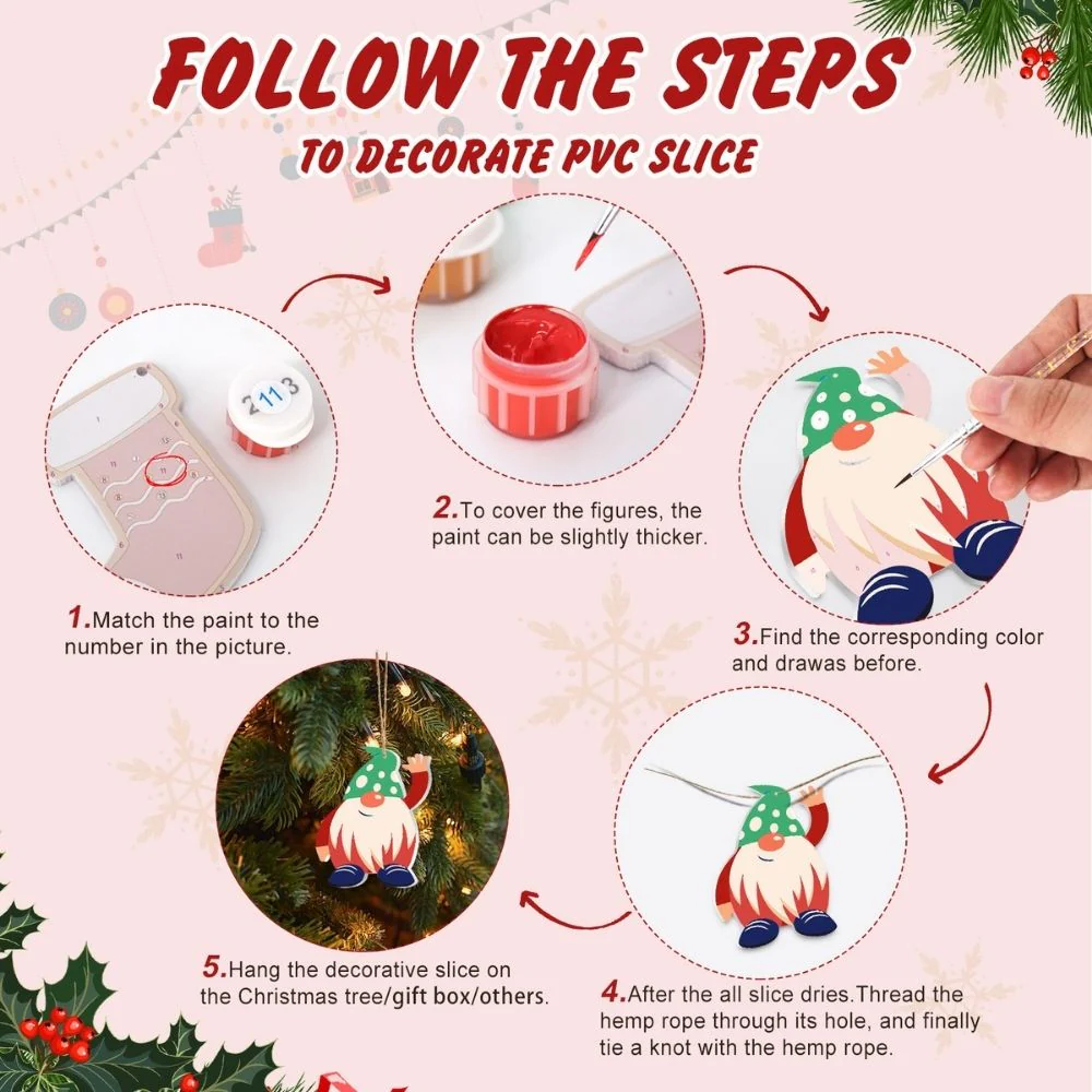 Paint by Numbers Christmas Decorations - Nordic Christmas Charms Kit - Image 9