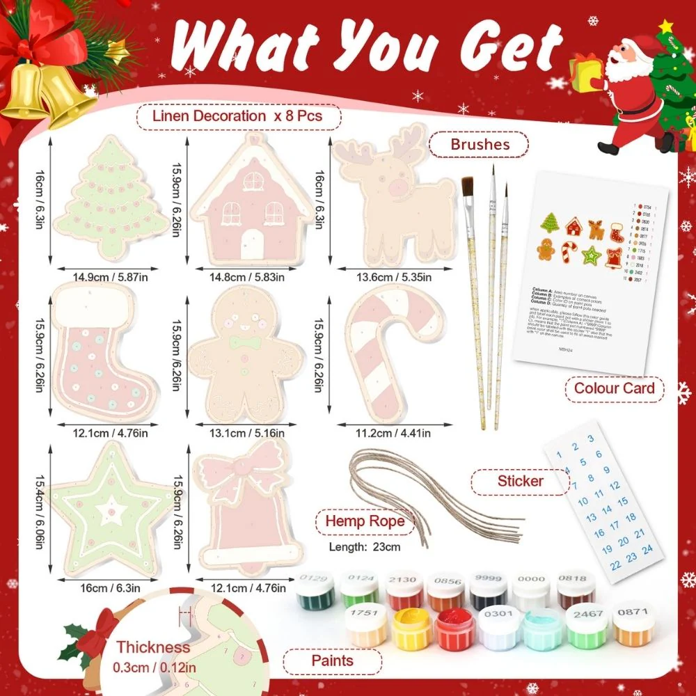 Paint by Numbers Christmas Decorations - Peppermint Treats Kit - Image 12