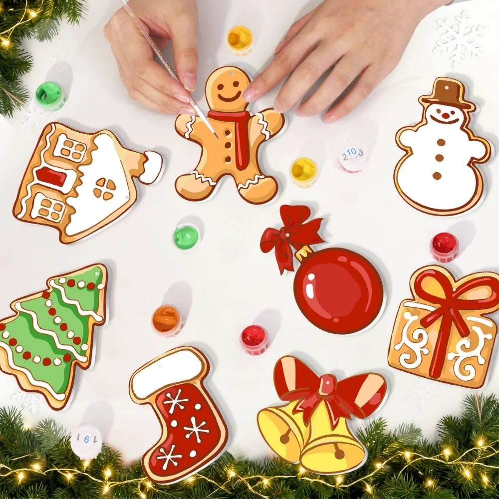 Paint by Numbers Christmas Decorations - Snowman & Gingerbread Joy Kit - Image 5