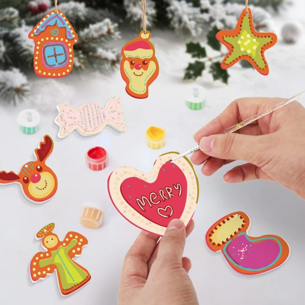 Paint by Numbers Christmas Ornaments - Merry Heart House Reindeer Kit - Image 2
