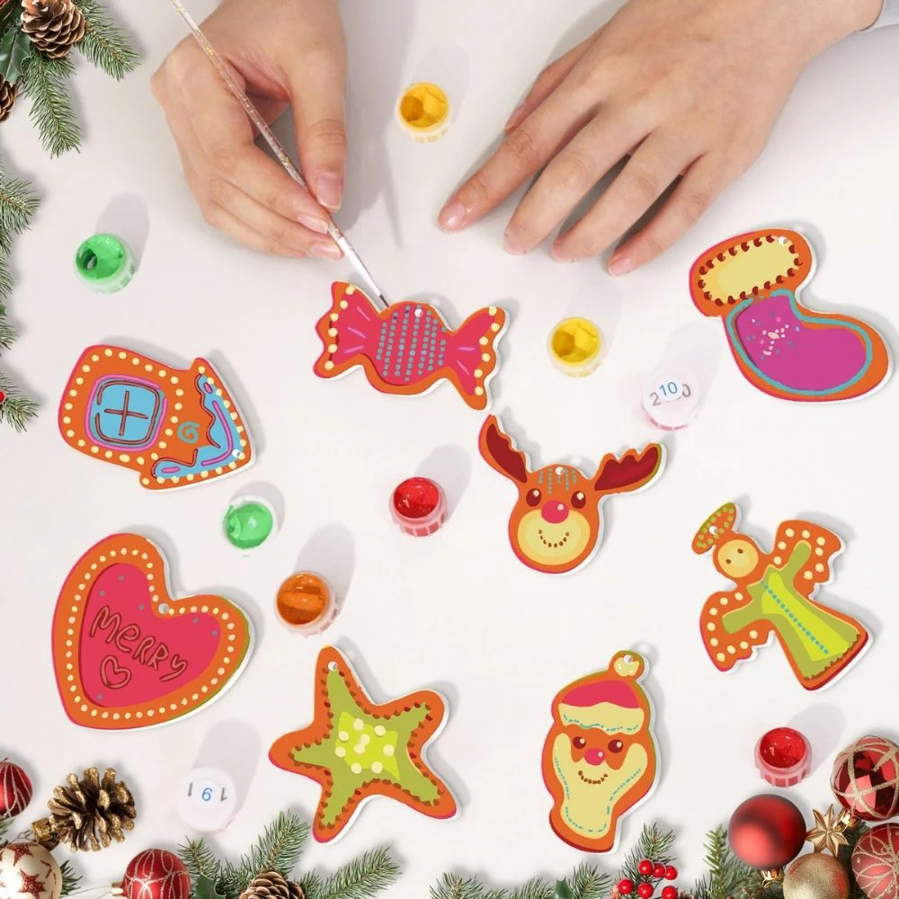 Paint by Numbers Christmas Ornaments - Merry Heart House Reindeer Kit - Image 5