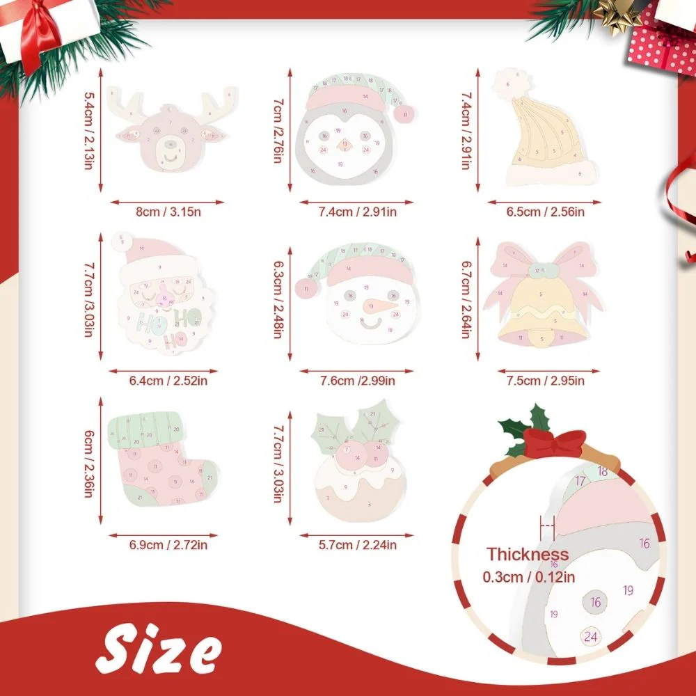 Paint by Numbers Christmas Ornaments - Reindeer Santa Stocking Kit - Image 11