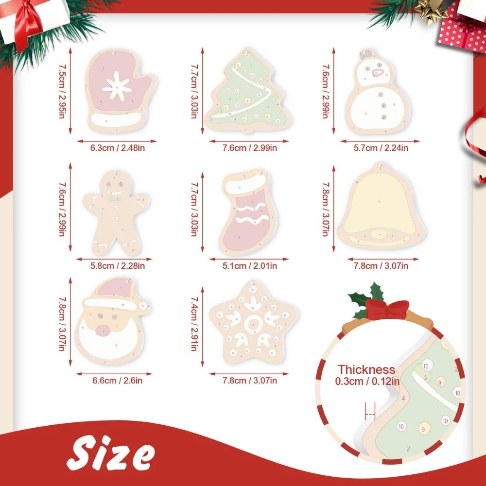 Paint by Numbers Christmas Ornaments - Santa Stocking Kit - Image 11