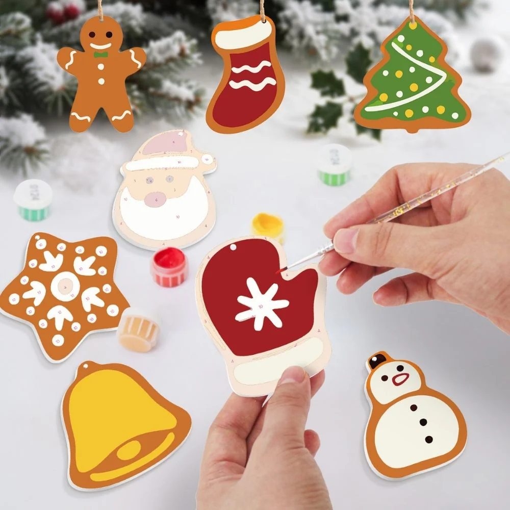 Paint by Numbers Christmas Ornaments - Santa Stocking Kit - Image 2