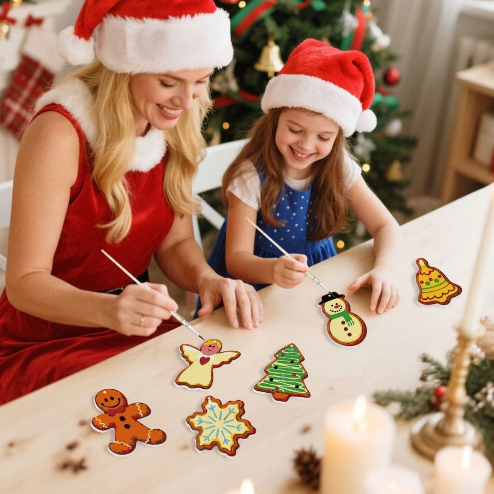 Paint by Numbers Christmas Ornaments - Snowman Angel Tree Kit - Image 6