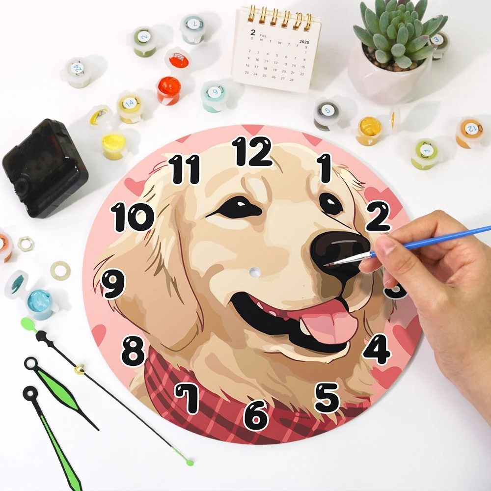 Paint by Numbers Clock - Adorable Dog - Image 9
