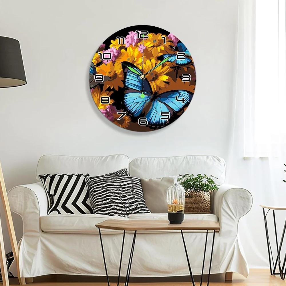 Paint by Numbers Clock - Butterflies & Flowers - Image 11