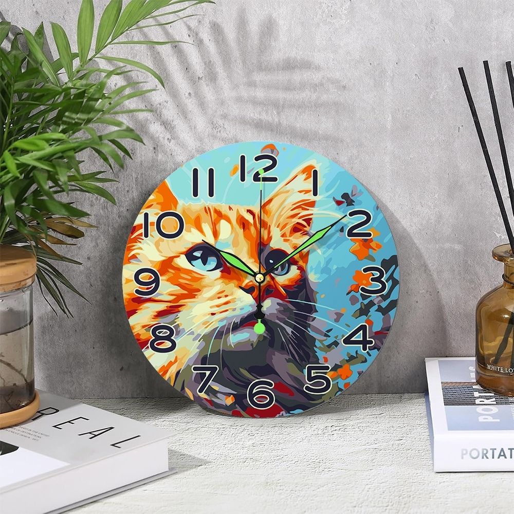Paint by Numbers Clock - Curious Cat - Image 3