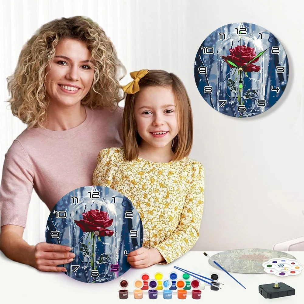 Paint by Numbers Clock - Enchanted Rose - Image 10