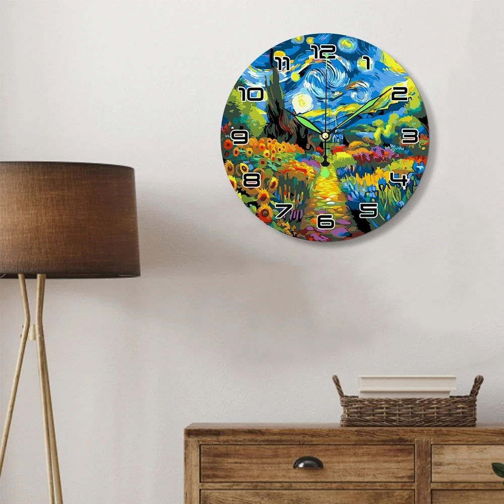 Paint by Numbers Clock - Starry Night & Sunflowers - Image 12