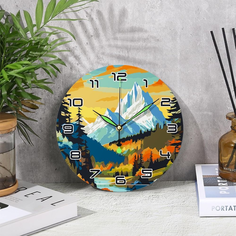 Paint by Numbers Clock - Twilight Mountain - Image 3