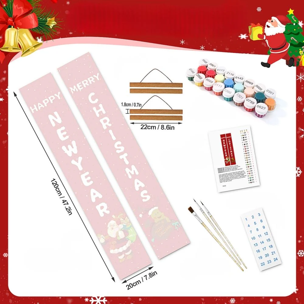Paint by Numbers Front Door Hanging Banners - Christmas Tree - Image 4