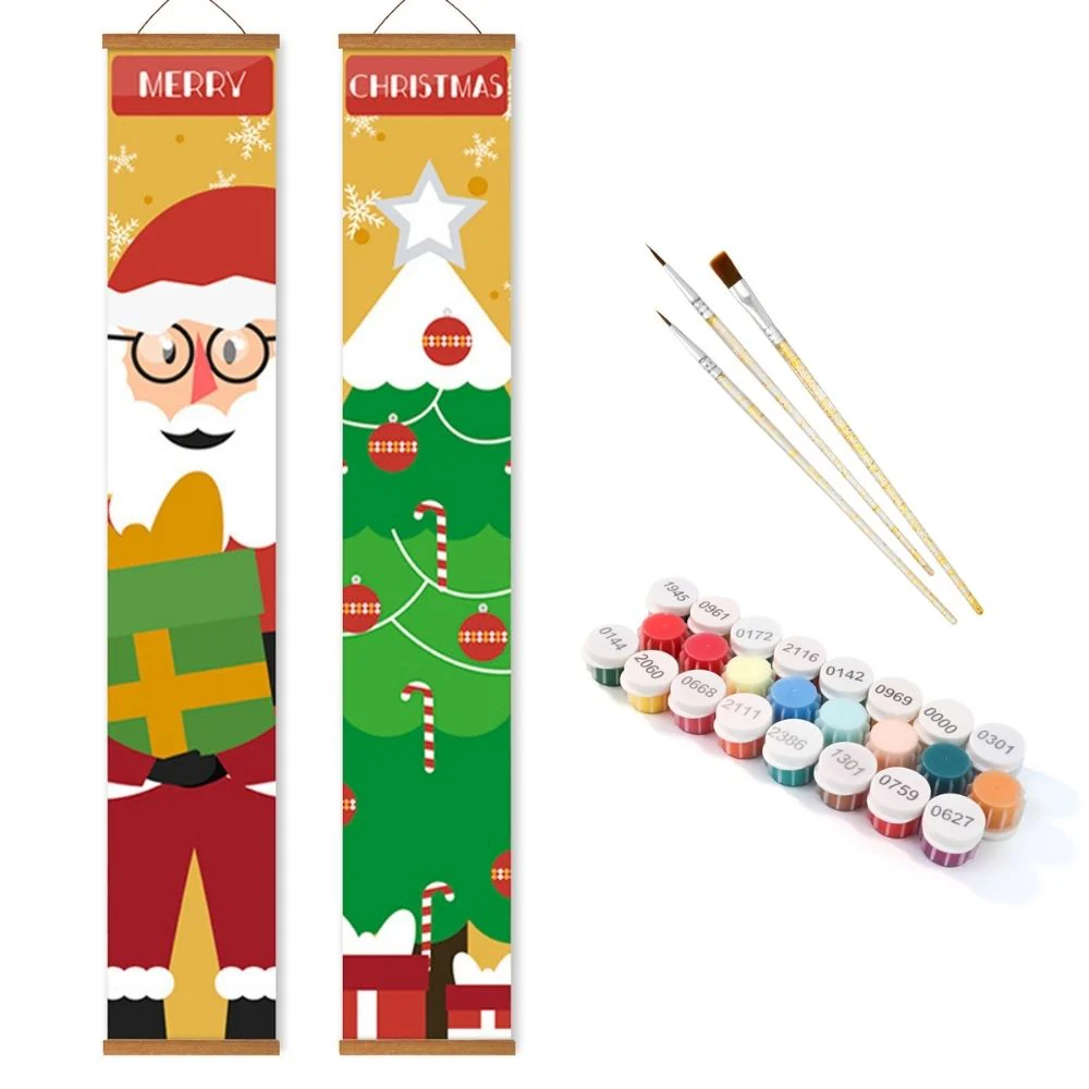 Paint by Numbers Front Door Hanging Banners - Christmas Tree Magic - Image 2