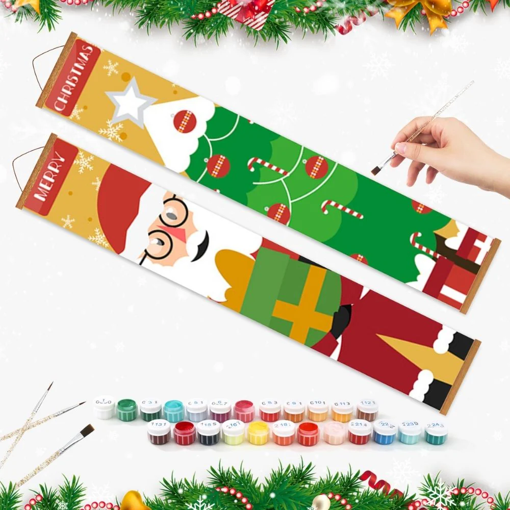 Paint by Numbers Front Door Hanging Banners - Christmas Tree Magic - Image 3