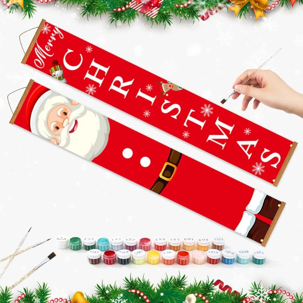 Paint by Numbers Front Door Hanging Banners - Classic Santa - Image 3