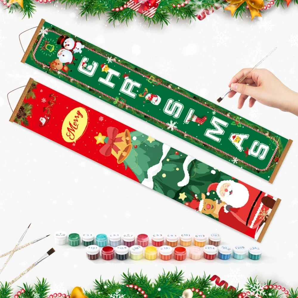 Paint by Numbers Front Door Hanging Banners - Joyful Season - Image 3